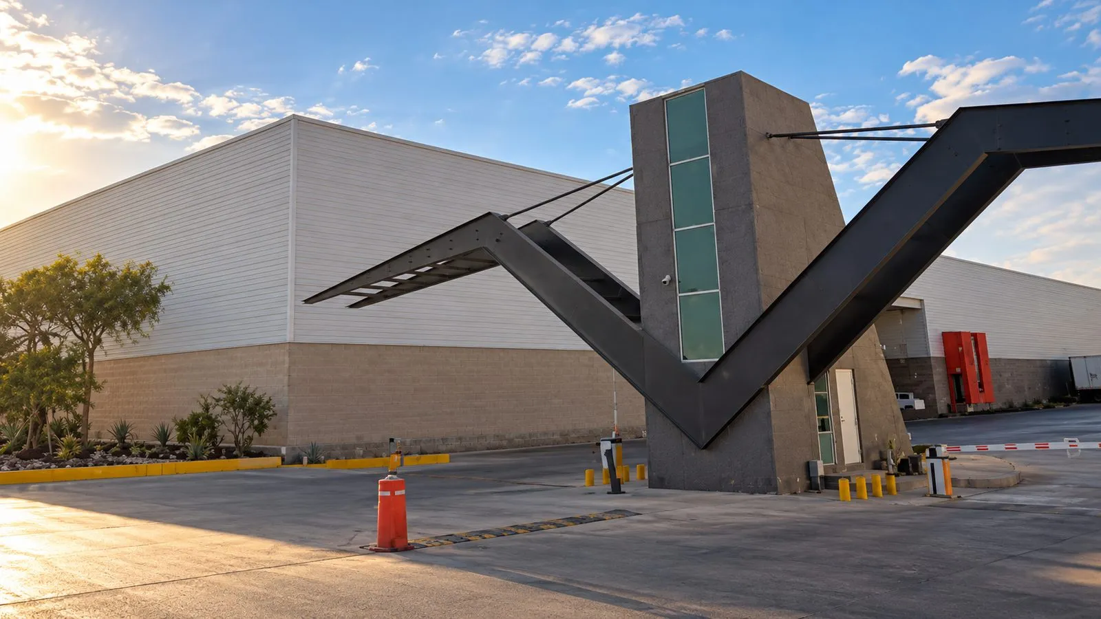 Microparque Impulzer, acceso con caseta y pórtico
